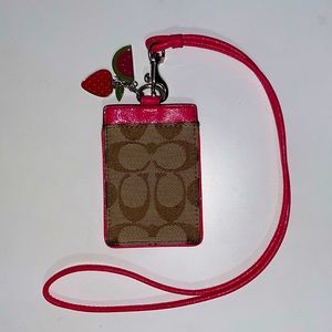 Coach lanyard with ID window and extra pocket